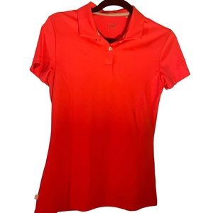 Puma Golf Fitted Athletic Polo Sz S Bright Pink
